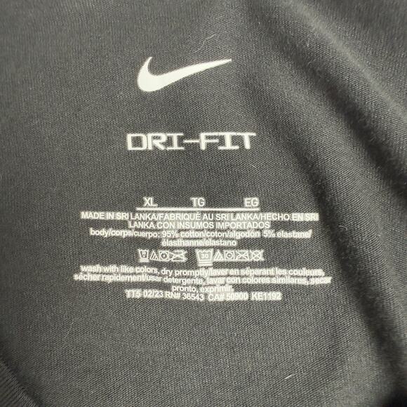 Nike Essential Cotton Stretch Slim Fit V-Neck T-Shirt Black Men's Size XL - Picture 6 of 8